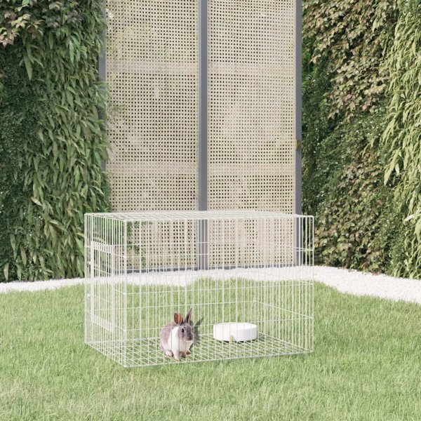 vidaXL Κλουβί για κουνέλι, 78x54x54 εκ, γαλβανιζέ σίδηρος