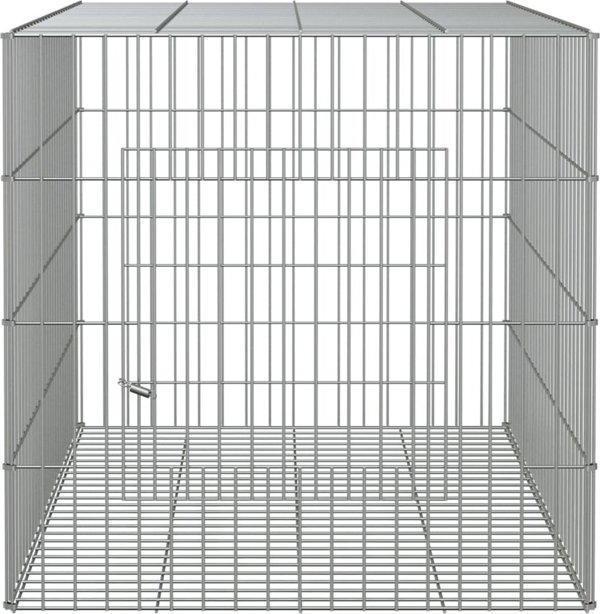 vidaXL Κλουβί για κουνέλι, 78x54x54 εκ, γαλβανιζέ σίδηρος