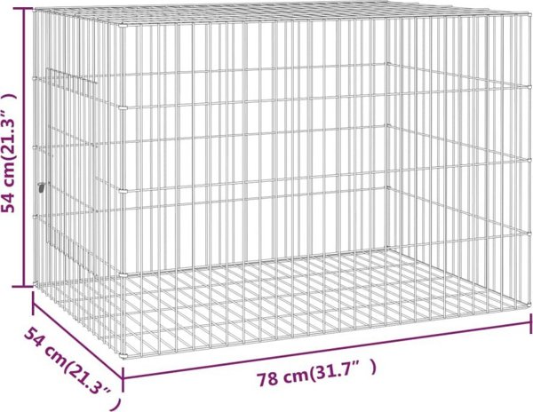 vidaXL Κλουβί για κουνέλι, 78x54x54 εκ, γαλβανιζέ σίδηρος