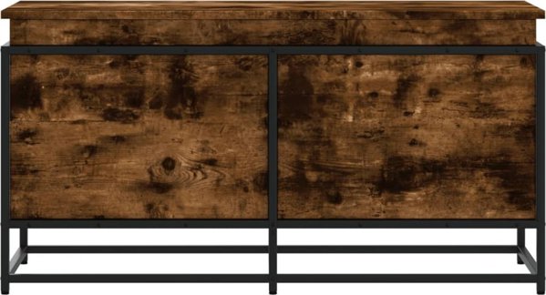 vidaXL Skrzynia z pokrywa, przydymiony dab, 100x40x51,5 cm