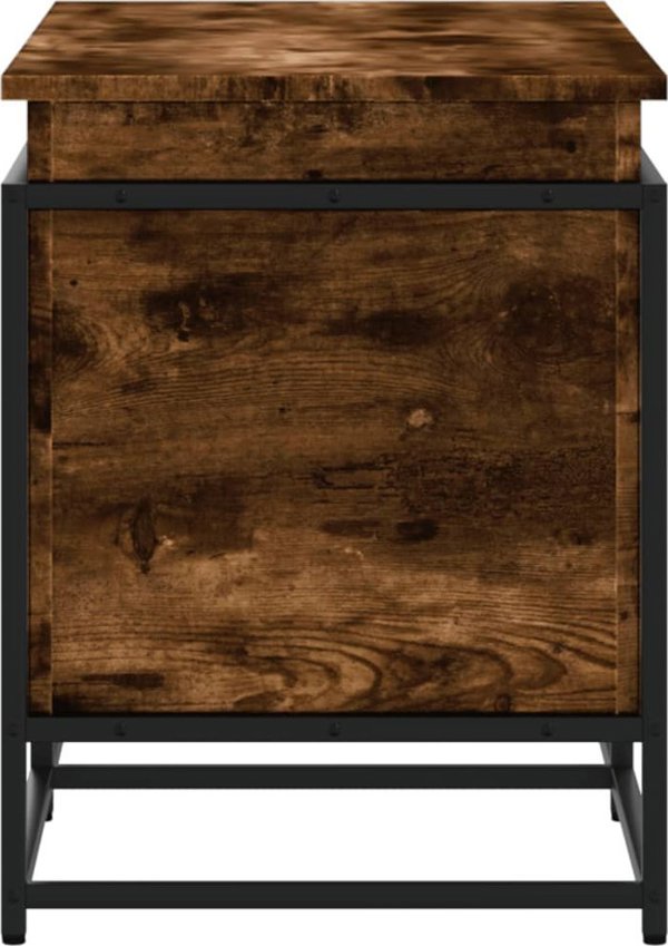 vidaXL Skrzynia z pokrywa, przydymiony dab, 100x40x51,5 cm