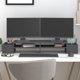 vidaXL vidaXL Podstawka na monitor, szara, 100x27,5x15cm, lite drewno sosnowe