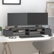 vidaXL vidaXL Podstawka na monitor, szara, 100x27,5x15cm, lite drewno sosnowe