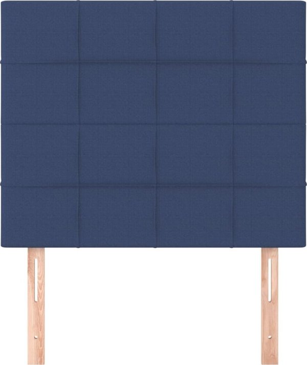 vidaXL Μπλε προσκέφαλα κρεβατιού 2 τεμάχια 80x5x78/88 cm ύφασμα