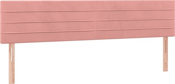 vidaXL Κεφαλάρι Κρεβατιού με LED, Ροζ, 180x5x78/88 εκ., Βελούδο