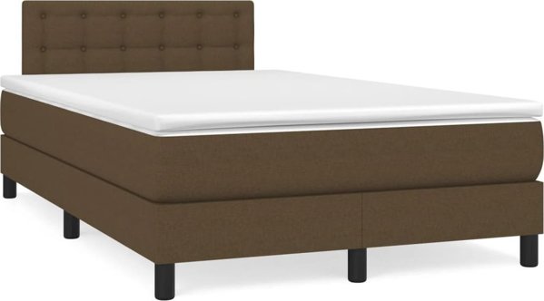 vidaXL Λύση κρεβατιού με στρώμα, καφέ ύφασμα, 120x200 εκ