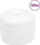 vidaXL Linka zeglarska, biaa jednolita, 8 mm, 50 m, polipropylen