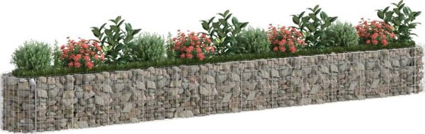 vidaXL Podwyzszona donica gabionowa, galwanizowane zelazo 470x50x50 cm