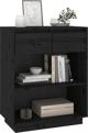 vidaXL Szafka, czarna, 60x34x75 cm, lite drewno sosnowe