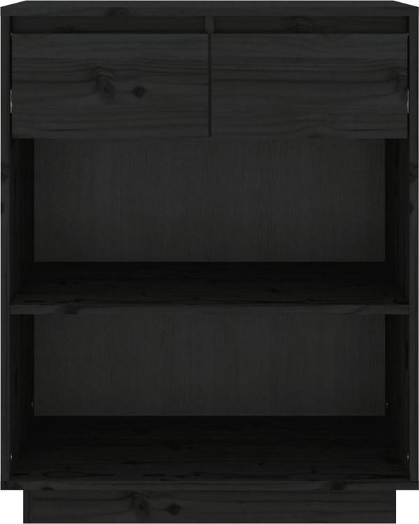 vidaXL Szafka, czarna, 60x34x75 cm, lite drewno sosnowe
