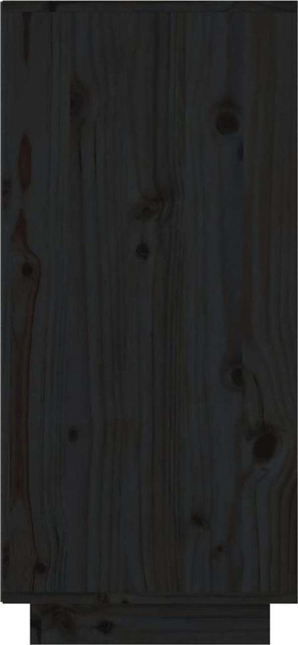 vidaXL Szafka, czarna, 60x34x75 cm, lite drewno sosnowe