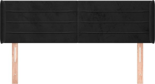 vidaXL Κεφαλάρι uszak, μαύρο, 147x16x78/88 cm, βελούδο