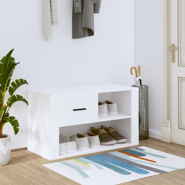 vidaXL Συσκευασία παπουτσιών, λευκή, 80x35x45 εκ
