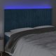vidaXL Κεφαλάρι κρεβατιού με LED, σκούρο μπλε, 160x5x118/128 εκ