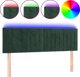 vidaXL Κεφαλάρι κρεβατιού με LED, σκούρο πράσινο, 144x5x78/88 εκ., βελούδινο