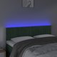 vidaXL Κεφαλάρι κρεβατιού με LED, σκούρο πράσινο, 144x5x78/88 εκ., βελούδινο