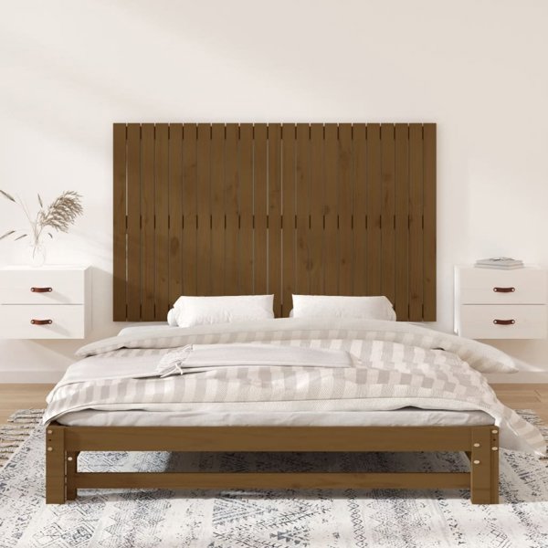 vidaXL Κεφαλάρι κρεβατιού, καρυδί, 147x3x90 cm, μασίφ πεύκο
