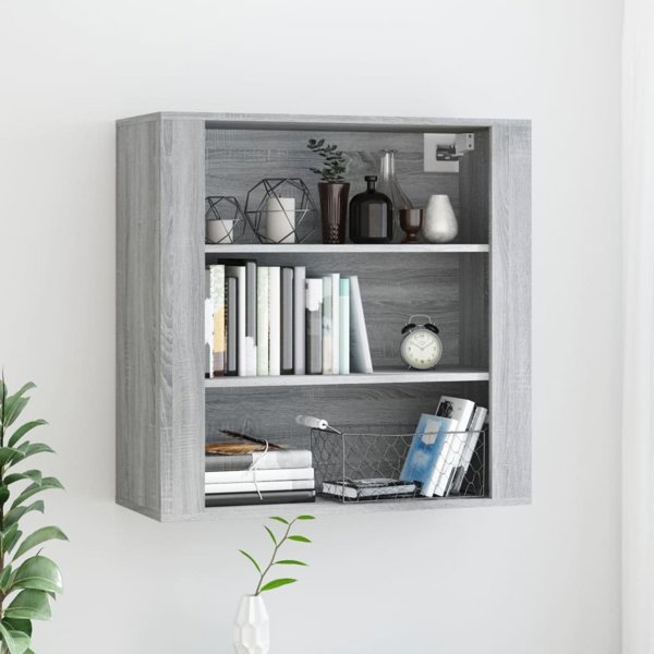 vidaXL Ντουλάπι τοίχου, γκρι δρυς σονόμα, 80x33x80 εκ.