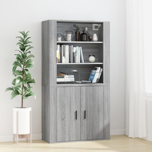 vidaXL Ντουλάπι τοίχου, γκρι δρυς σονόμα, 80x33x80 εκ.