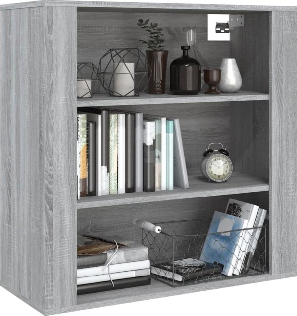 vidaXL Ντουλάπι τοίχου, γκρι δρυς σονόμα, 80x33x80 εκ.