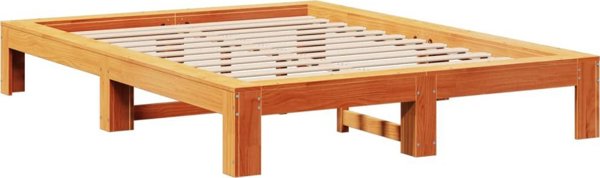 vidaXL Κρεβάτι χωρίς στρώμα, κερωμένο καφέ, 140x200 εκ., πεύκο