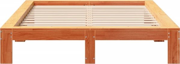 vidaXL Κρεβάτι χωρίς στρώμα, κερωμένο καφέ, 140x200 εκ., πεύκο