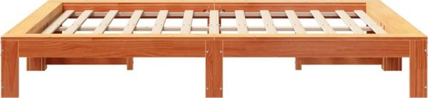 vidaXL Κρεβάτι χωρίς στρώμα, κερωμένο καφέ, 140x200 εκ., πεύκο