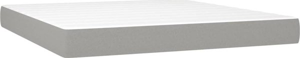 vidaXL Λουτζκο κοντινεντάλ με στρώμα, ανοιχτό γκρι, ύφασμα, 180x200 cm