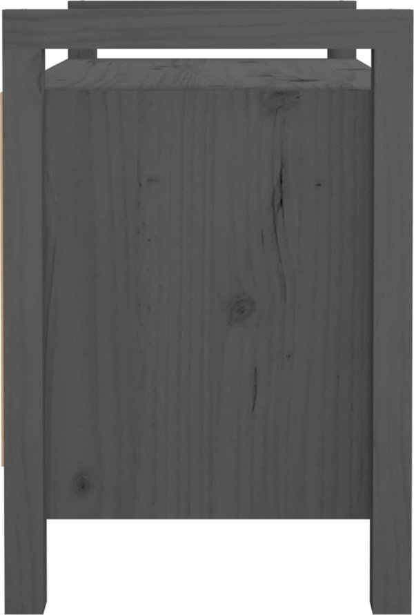 vidaXL Πάγκος εισόδου γκρι, 80x40x60 εκ., από συμπαγές πεύκο