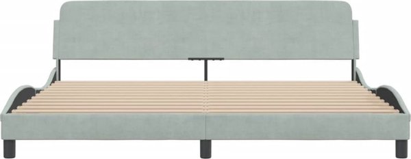 vidaXL Rama κρεβατιού με κεφαλάρι, ανοιχτό γκρι, 200x200 cm, βελούδινη