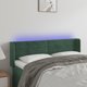 vidaXL Zaglowek do lozka z LED, σκοτεινο πρασινο, 147x16x78/88 cm, βελούδο