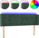 vidaXL Zaglowek do lozka z LED, σκοτεινο πρασινο, 147x16x78/88 cm, βελούδο