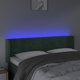 vidaXL Zaglowek do lozka z LED, σκοτεινο πρασινο, 147x16x78/88 cm, βελούδο