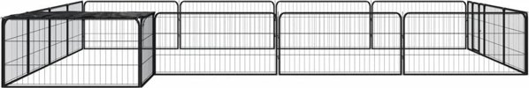 vidaXL Kojec dla psa, 16 panele, czarny, 100x50 cm, stal