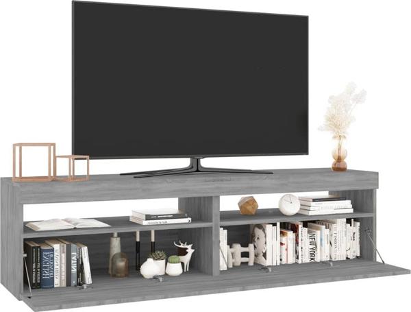 vidaXL Σύνθετα ντουλάπια τηλεόρασης με LED, 2 τεμάχια, γκρι δρυς Sonoma 75x35x40 cm