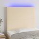 vidaXL Zaglowek do lozka me LED, krem, 100x5x118/128 cm, yfasma