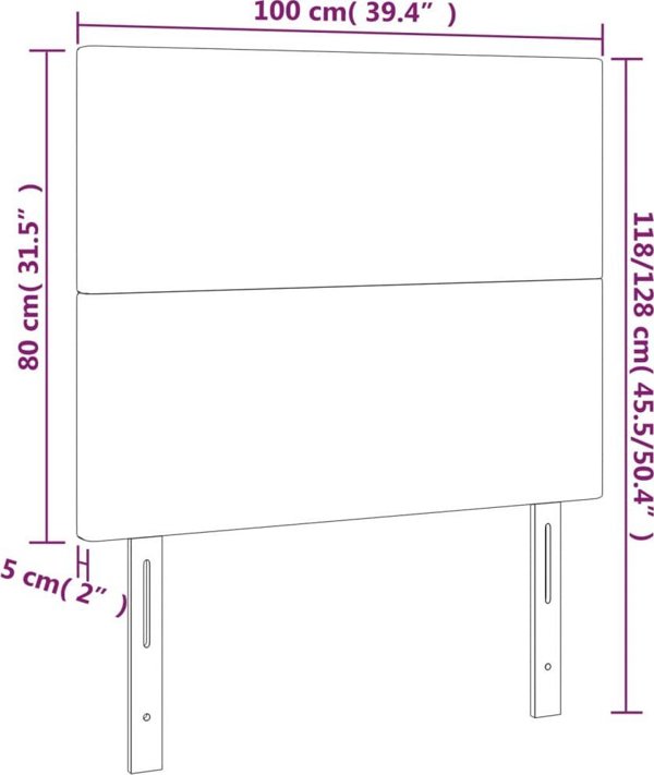 vidaXL Zaglowek do lozka me LED, krem, 100x5x118/128 cm, yfasma