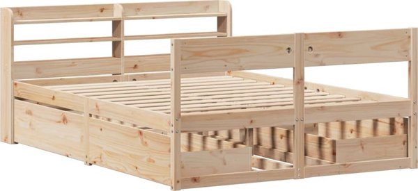 vidaXL Rama κρεβατιού χωρίς στρώμα, 140x200 εκ., μασίφ πεύκο