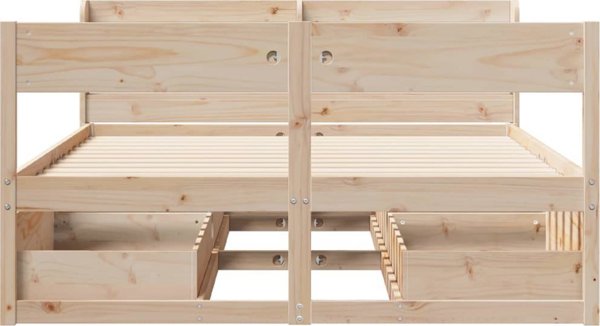 vidaXL Rama κρεβατιού χωρίς στρώμα, 140x200 εκ., μασίφ πεύκο