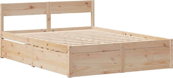 vidaXL Rama κρεβατιού χωρίς στρώμα, 140x200 εκ., μασίφ πεύκο