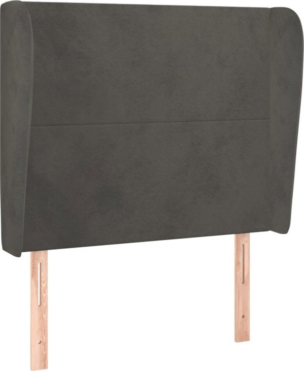 vidaXL Μαξιλάρι πλάτης ουζάκ σκούρο γκρι 93x23x118/128 cm βελούδινο