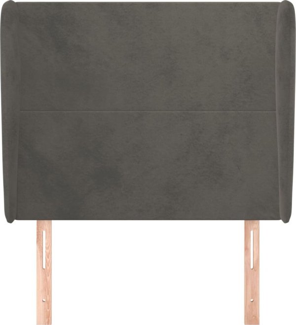 vidaXL Μαξιλάρι πλάτης ουζάκ σκούρο γκρι 93x23x118/128 cm βελούδινο