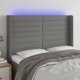 vidaXL Zaglowek do lozka z LED, ciemnoszary, 147x16x118/128cm, tkanina