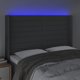 vidaXL Zaglowek do lozka z LED, ciemnoszary, 147x16x118/128cm, tkanina