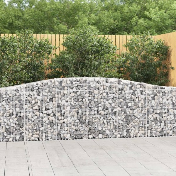 vidaXL Kosze gabionowe, 2 τεμ, 400x30x80/100 εκ, γαλβανισμένο σίδερο