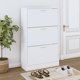 vidaXL Ντουλάπα παπουτσιών, λευκό, 63x24x103 εκ., από υλικό ξυλώδους προέλευσης