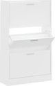 vidaXL Ντουλάπα παπουτσιών, λευκό, 63x24x103 εκ., από υλικό ξυλώδους προέλευσης