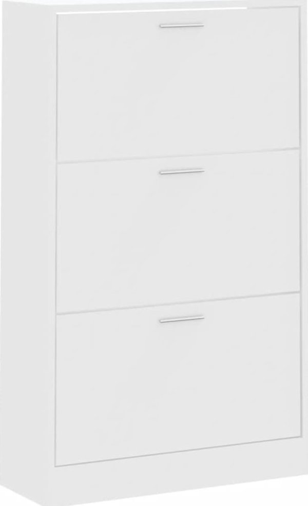 vidaXL Ντουλάπα παπουτσιών, λευκό, 63x24x103 εκ., από υλικό ξυλώδους προέλευσης
