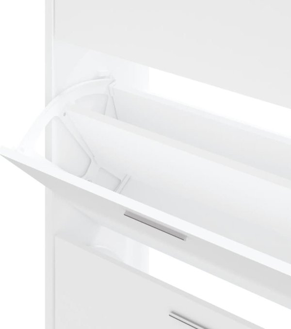 vidaXL Ντουλάπα παπουτσιών, λευκό, 63x24x103 εκ., από υλικό ξυλώδους προέλευσης