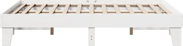 vidaXL Ράμα κρεβατιού χωρίς στρώμα, λευκή, 140x200 εκ., σκληρό ξύλο πεύκου